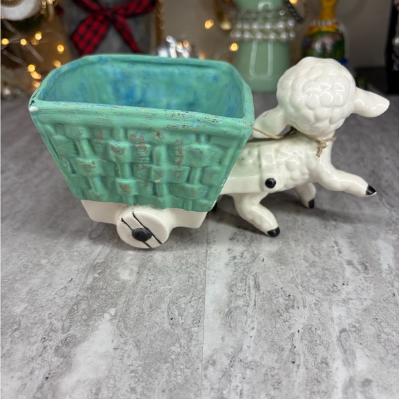Vintage Ceramic Lamb Planter Kitsch Plant Sheep - Picture 6 of 8